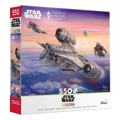 chez-rhox-geek-stop-puzzle-star-wars-the-mandalorian-the-escort-thomas-kinkade-monte-moore-550-pieces.jfif