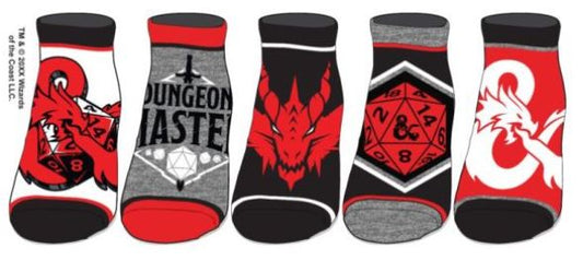 chez-rhox-geek-stop-socks-dungeon-and-dragon-logo-and-dice-red-white-grey-black-5-pair-ankle.JPG