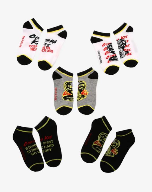chez-rhox-geek-stop-socks-cobra-kai-logo-stike-hard-strike-fast-no-mercy-5-pair-ankle-1.JPG