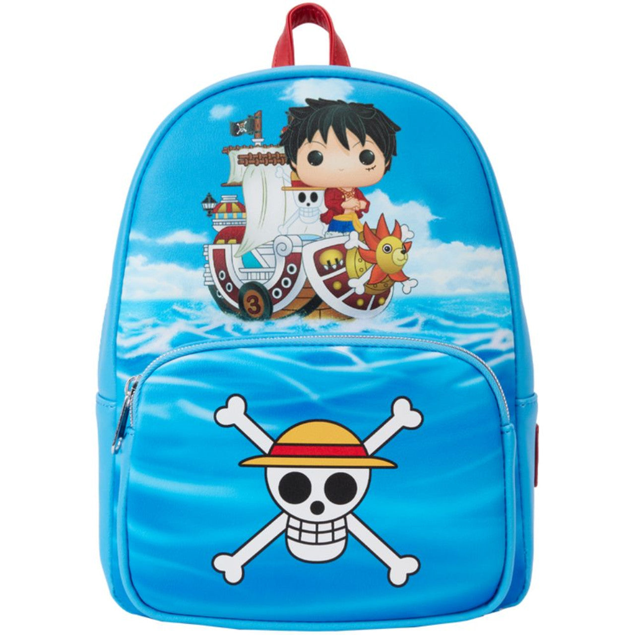 Mini Backpack - One Piece - Luffy and Straw Hat Crew Logo Funko Pop! Edition Blue Faux Leather
