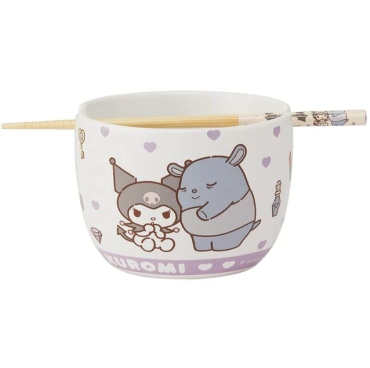 Bol - Sanrio - Kuromi avec Baku pour Ramen avec Baguettes