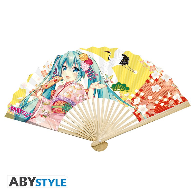 Éventail - Hatsune Miku 初音ミク - Miku, Rin et Len en Kimono