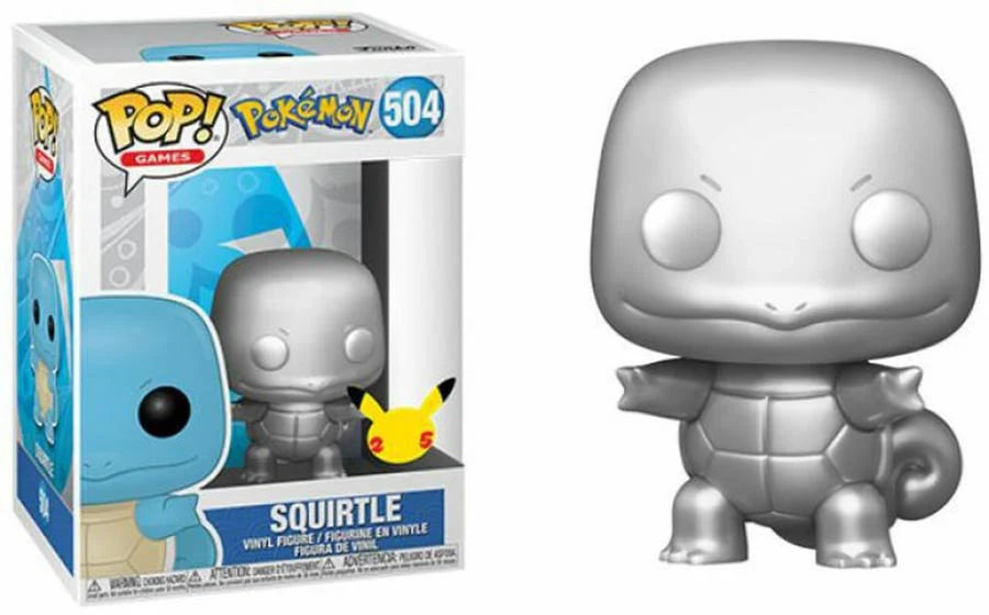 Funko Pop! Games - Pokémon - Squirtle (Silver) 504 *25th Anniversary Edition* *LIQUIDATION*