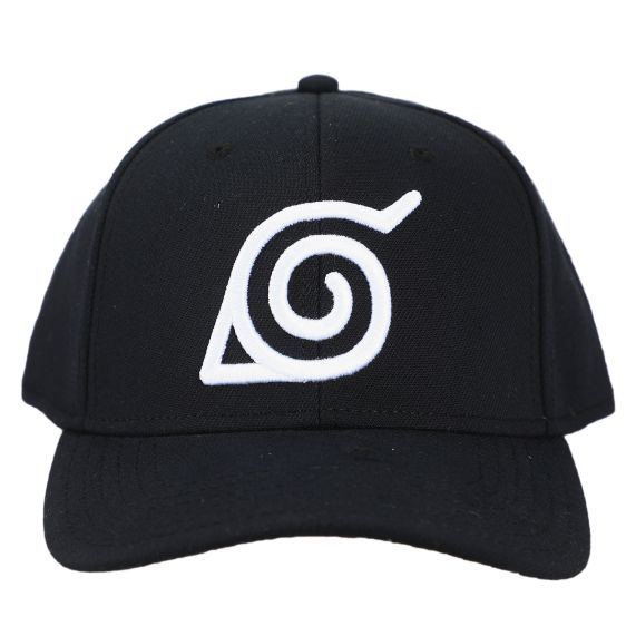 Casquette - Naruto Shippuden - Symbole de Konoha Noire Ajustable