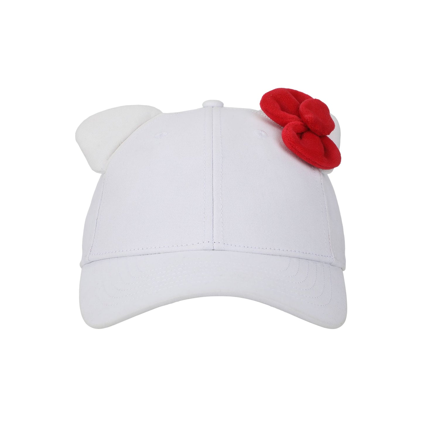 Casquette - Sanrio Hello Kitty - Noeud Papillon et Oreilles 3D Blanc Snapback Ajustable