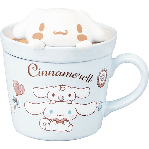 Tasse - Sanrio Cinnamoroll - Latte Art Sculpté en Céramique 3D avec Couvercle 240ml