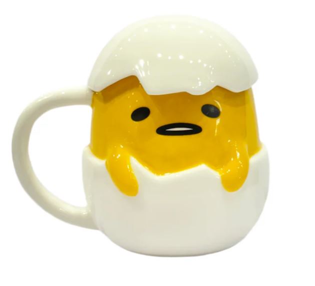 Tasse - Sanrio Gudetama - Sculpté en Céramique 3D avec Couvercle 18oz