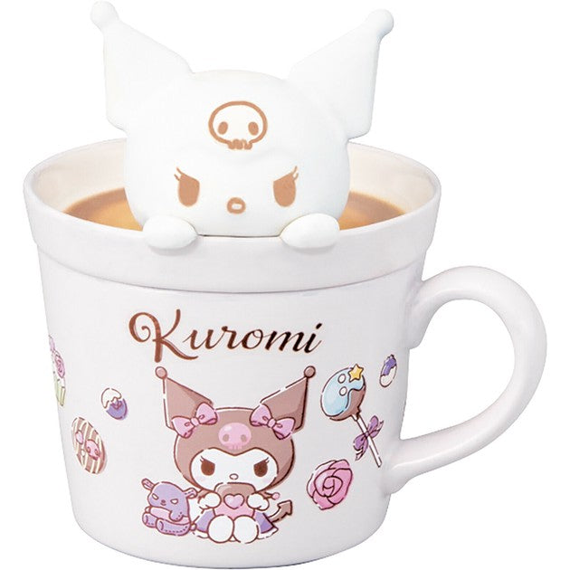 Tasse - Sanrio Kuromi -Latte Art Sculpté en Céramique 3D avec Couvercle 240ml