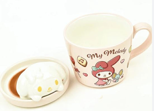 Tasse - Sanrio My Melody - Latte Art Sculpté en Céramique 3D avec Couvercle 240ml