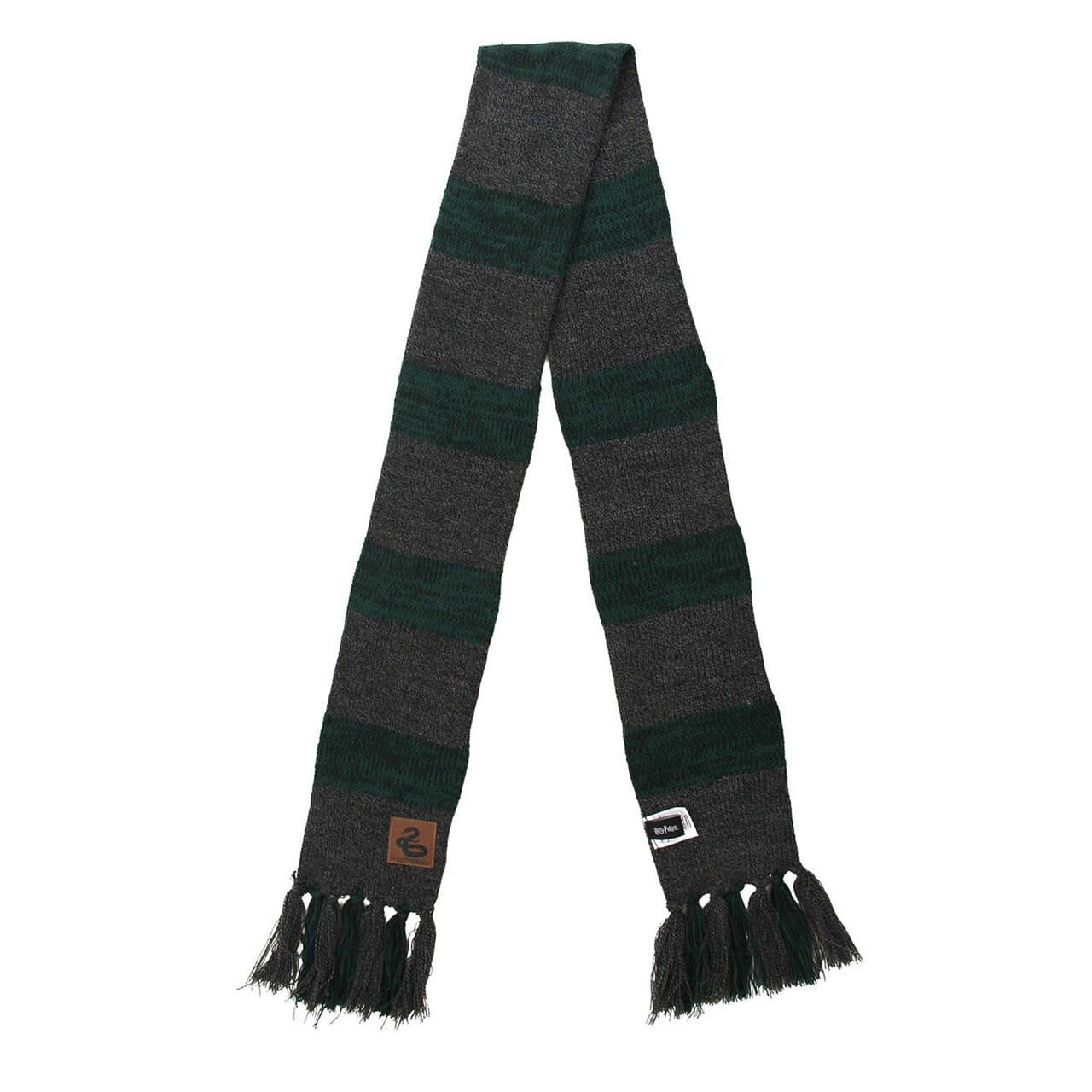 chez-rhox-geek-stop-scarf-harry-potter-heathered-knit-leather-patch-slytherin