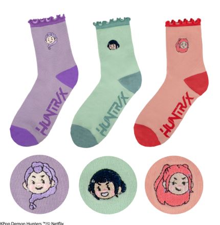 Chaussettes - Kpop Demon Hunters - Rumi, Zoey et Mira Paquet de 3 Paires Crew