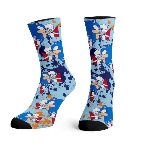 Chaussettes - Sonic the Hedgehog - Sonic qui Court 1 Paire Crew Tube