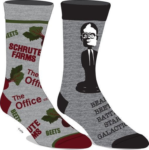 chez-rhox-geek-stop-socks-the-office-schrute-farms-bears-beets-battlestar-galactica-2-pairs-crew