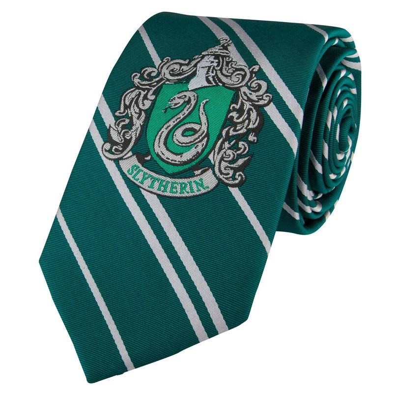 Cravate - Harry Potter - Emblème de Serpentard avec Bandes Accents Argent Cinéreplica