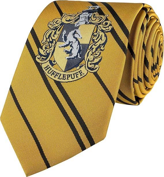 Cravate - Harry Potter - Emblème de Poufsouffle avec Bandes Accents Noire Cinéreplica