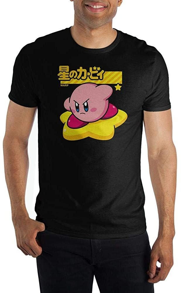 chez-rhox-geek-stop-tshirt-nintendo-kirby-warpstar-and-kanji-black