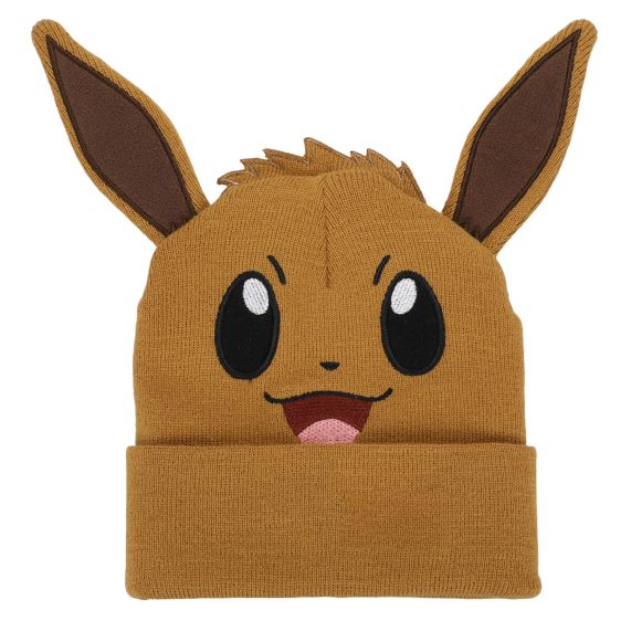 Tuque - Pokémon - Visage de Eevee et Oreilles 3D Brune