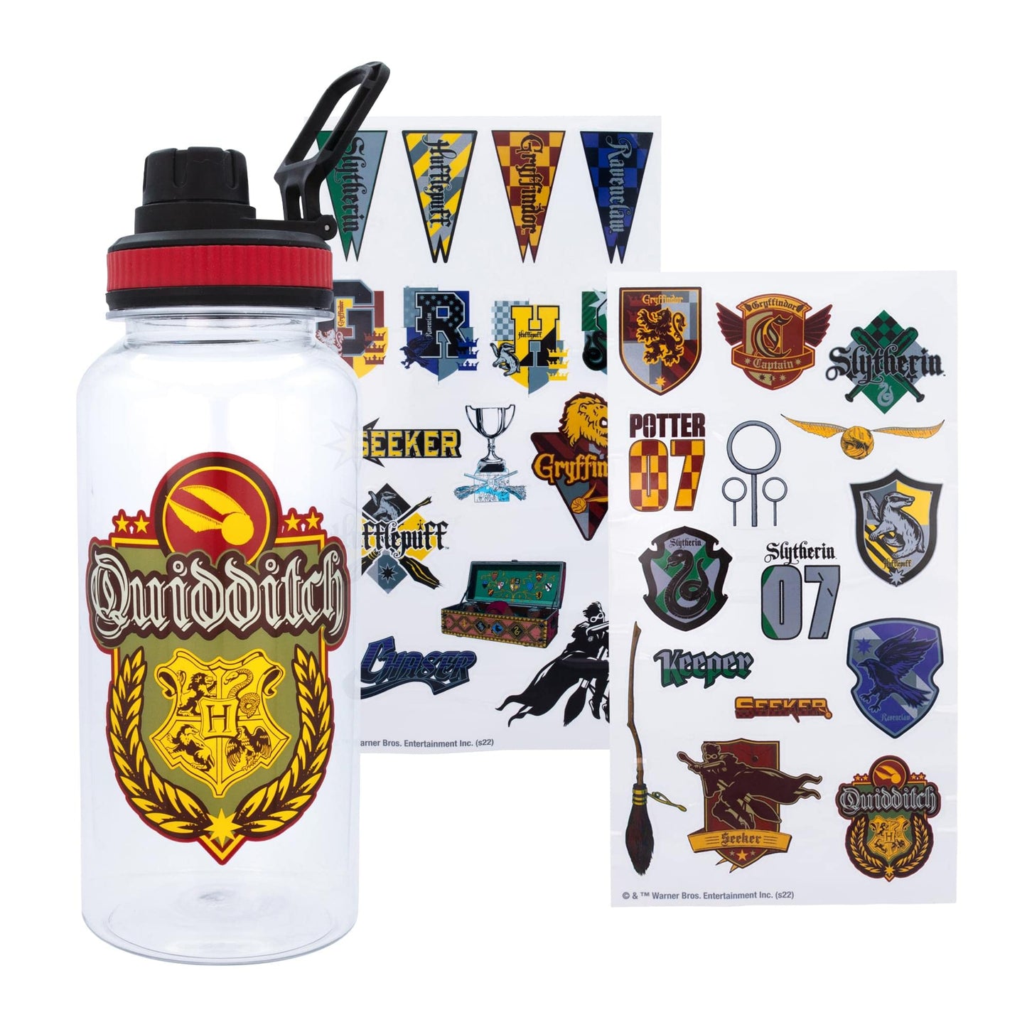 Bouteille de voyage - Harry Potter - Quidditch et Ensemble d'Autocollants