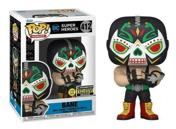 Funko Pop! Heroes - DC Comics Dia de Los Muertos - Bane 412 *GITD Glow in the Dark Entertainment Earth Exclusive* *LIQUIDATION*