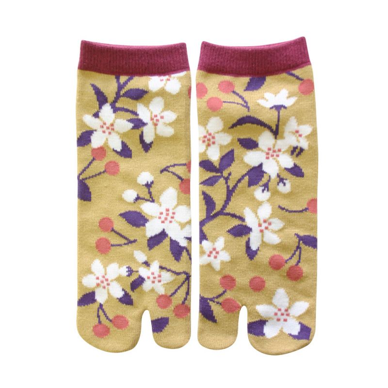 chez-rhox-geek-stop-socks-sakura-flower-pattern-with-cherries-yellow-23-25cm.jpg