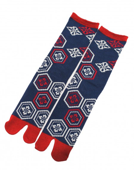 chez-rhox-geek-stop-socks-Bunmei-Kaika-blue-red-25-28cm.jpg