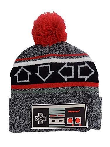 chez-rhox-geek-stop-beanie-winter-hat-tuque-nintendo-entertainment-system-nes-controller-with-controls-red-pompom.jpg