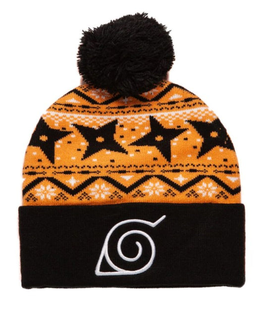 chez-rhox-geek-stop-beanie-tuque-winter-hat-Naruto-Shippuden-embroided-pompom-konoha-orange-black-white-1.jpg