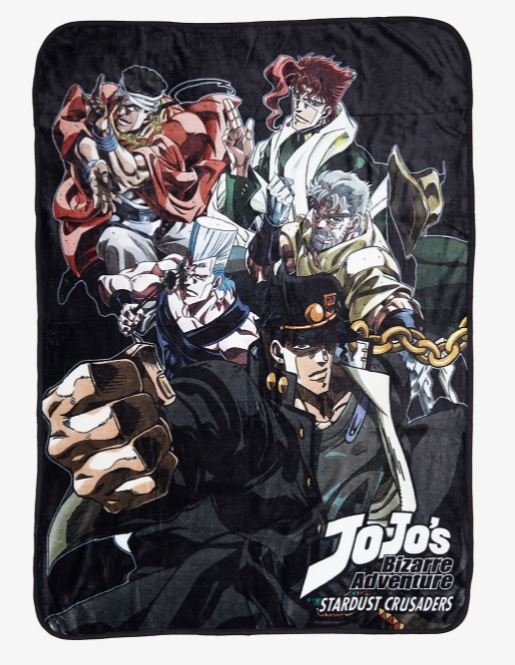chez-rhox-geek-stop-blanket-jojos-bizarre-adventure-stardust-crusader-jotaro-and-cie-fleece-throw.JPG