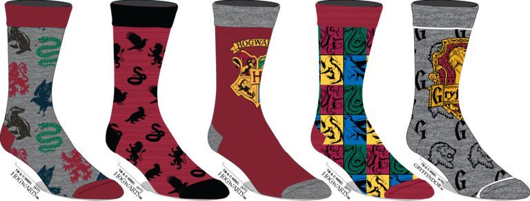 chez-rhox-geek-stop-socks-hogwarts-emblem-and-the-four-houses-red-gray-crew-5-pair.jpg