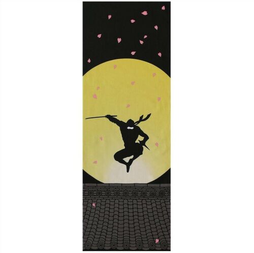 chez-rhox-le-geek-stop-japanese-traditional-hand-towel-tenugui-ninja-with-moon-and-sakura-petals-black-yellow.jpg
