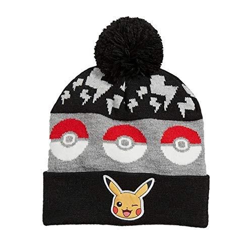 chez-rhox-geek-stop-beanie-tuque-winter-hat-nintendo-pokemon-pikachu-embroided-pompom-pokeball-grey-black.jpg