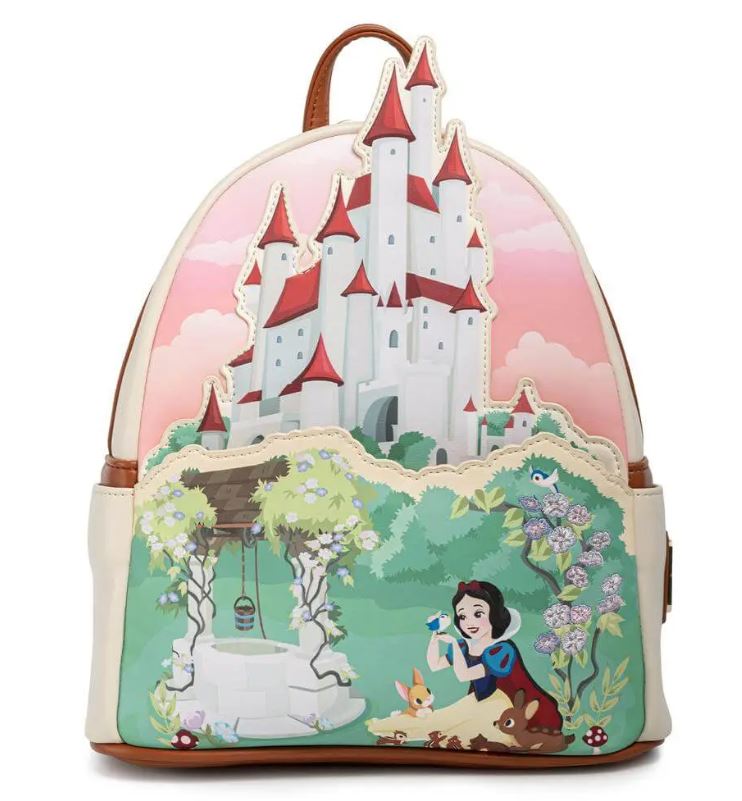 chez-rhox-geek-stop-mini-backpack-disney-princess-snow-white-castle-and-princess-snow-white-playing-with-animals-beige-fake-leather-1.JPG