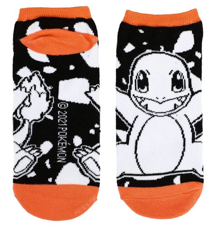 chez-rhox-geek-stop-socks-pokemon-pikachu-bulbasaur-charmander-squirtle-gengarblack-and-white-ankle-2.JPG