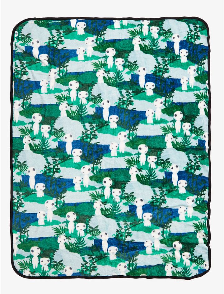chez-rhox-geek-stop-blanket-studio-ghibli-princess-mononoke-tree-spirits-kodama-fleece-throw.JPG