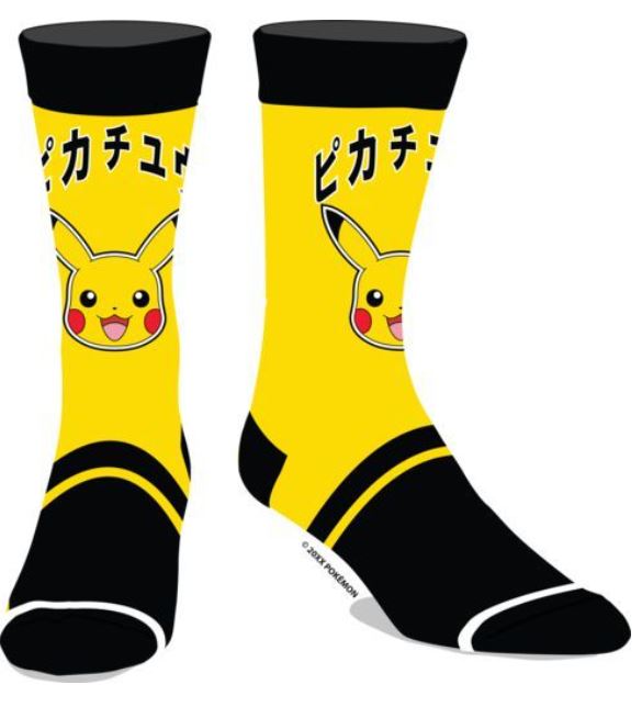 chez-rhox-geek-stop-socks-nintendo-pokemon-pikachu-japenese-letters-yellow-1-pair-crew.JPG