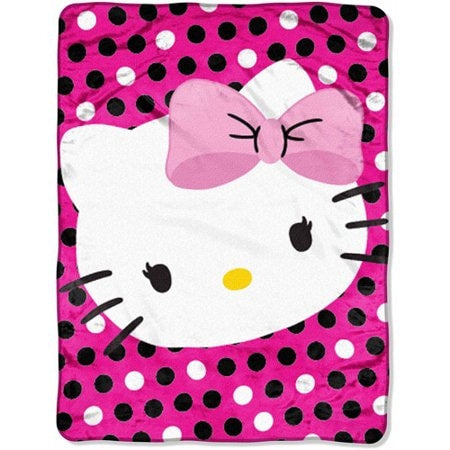 chez-rhox-geek-stop-couverture-Sanrio-Hello-Kitty-rose-pois-jete-de-lit-peluche.jpeg
