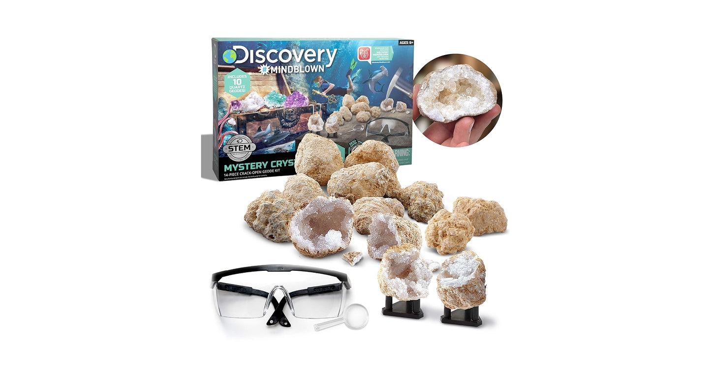 Jeu de société - Discovery - Crystaux Mystère Trousse de Géodes à Ouvrir