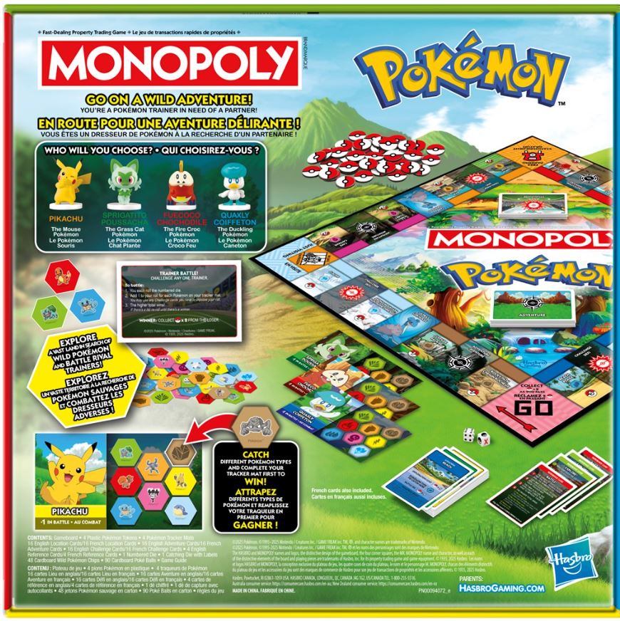 Jeu de société - Pokémon - Monopoly Starters de Paldea *Bilingue*