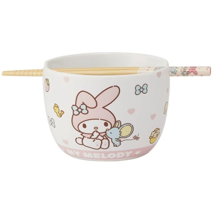 Bol - Sanrio - My Melody avec Flat pour Ramen avec Baguettes