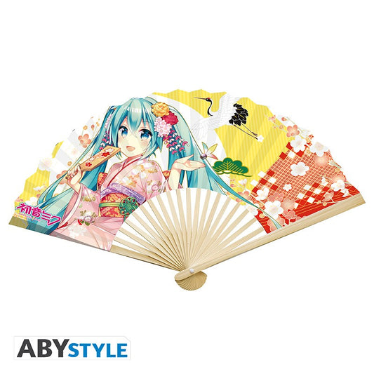Éventail - Hatsune Miku 初音ミク - Miku, Rin et Len en Kimono