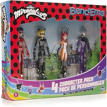 Figurine - Miraculous Ladybug - Bend-Ems Ensemble de 4
