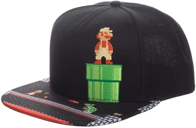 chez-rhox-geek-stop-har-nintendo-super-mario-bros-mario-on-pipe-8-bit-black-snapback