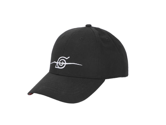 Casquette - Naruto Shippuden - Symbole de Konoha Traître Noire Brodée Ajustable