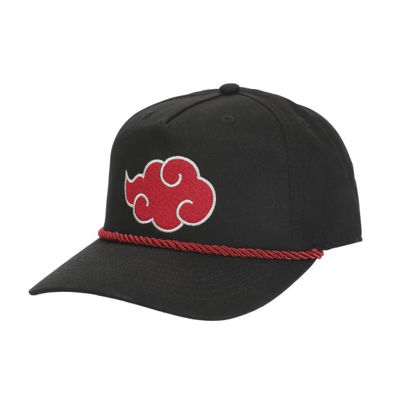 Casquette - Naruto Shippuden - Nuages de l'Akatsuki Brodé avec Corde Rouge Snapback Ajustable
