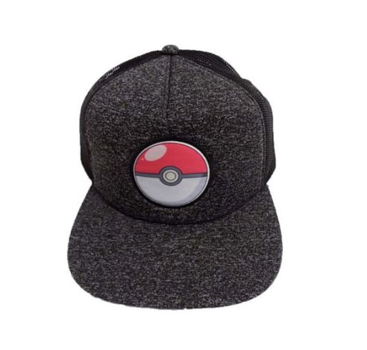 Casquette - Pokémon - Logo Poke Ball Grise Brodée en Maille Taille Enfant Snapback
