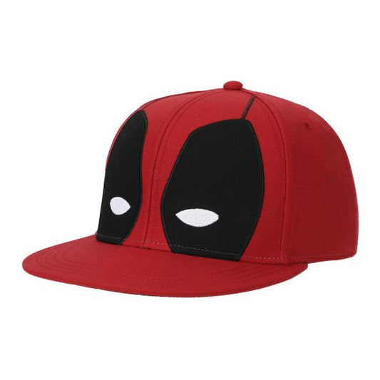 Casquette - Marvel Deadpool - Visage de Deadpool Rouge et Noire avec Logo Brodé Snapback Ajustable