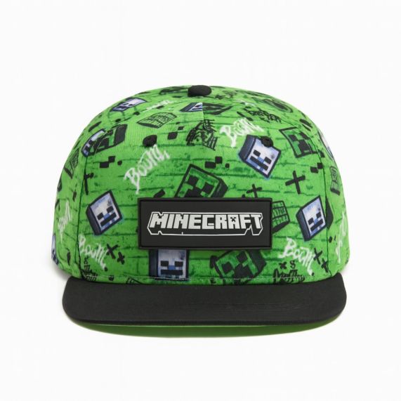 Casquette - Minecraft - Logo et Creepers Verte Snapback Ajustable pour Enfant