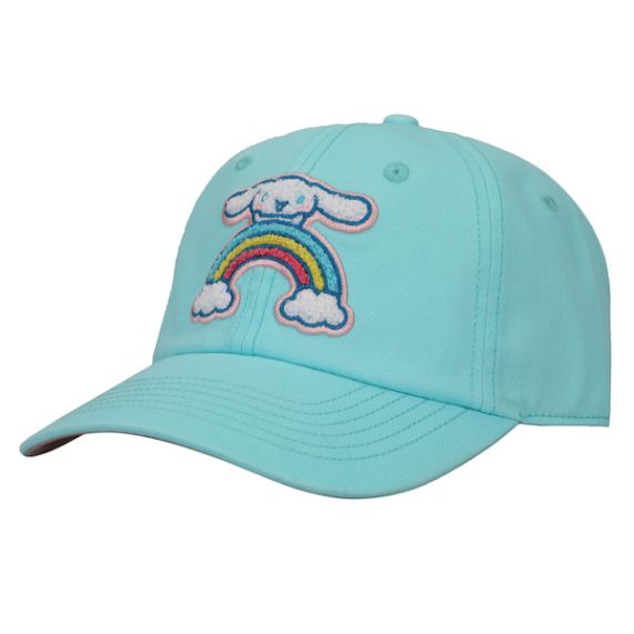 Casquette - Sanrio Cinnamoroll - Arc-en-ciel en Broderie Cyan et Rose Ajustable