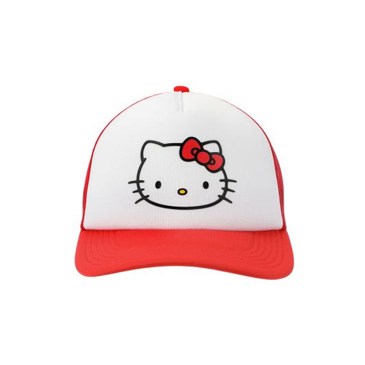 Casquette - Sanrio Hello Kitty - Trucker Visage de Hello Kitty en Mesh Rouge Ajustable