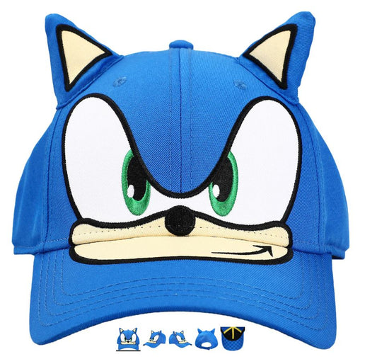 Casquette - Sonic The Hedgehog - Sonic Souriant avec Oreilles 3D Bleu Snapback Ajustable